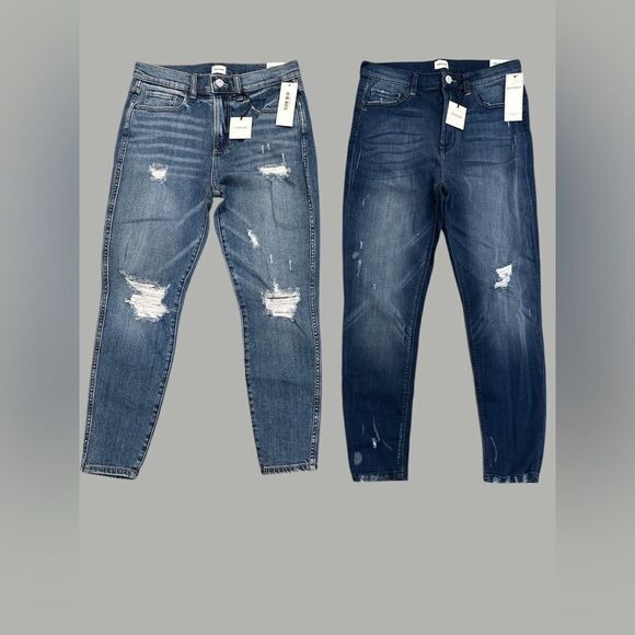 🏷️ (2) Sneak Peek High Rise Cropped Ankle Jeans - Picture 1 of 7